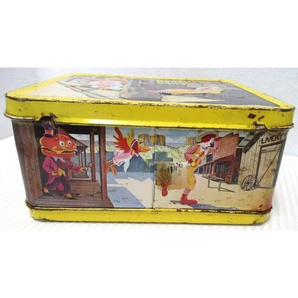 Vintage 1982 McDonald's Ronald McDonald Sheriff Cactus Canyon Metal Lunchbox - Picture 4 of 7